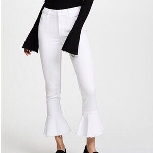 Mother White Flare Jeans The Cha Cha Fray Glass Slipper Bell Bottom Denim 26
